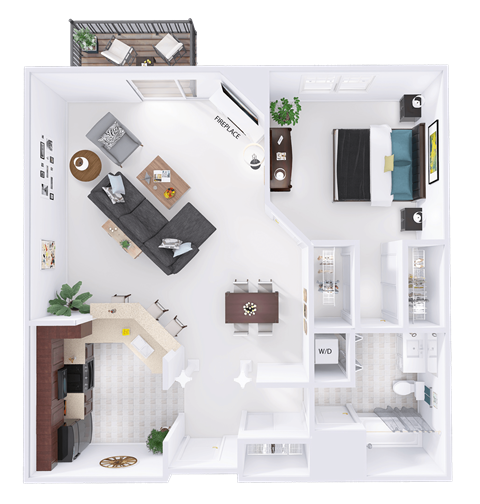 a floor plan of a house with a bedroom and a living room